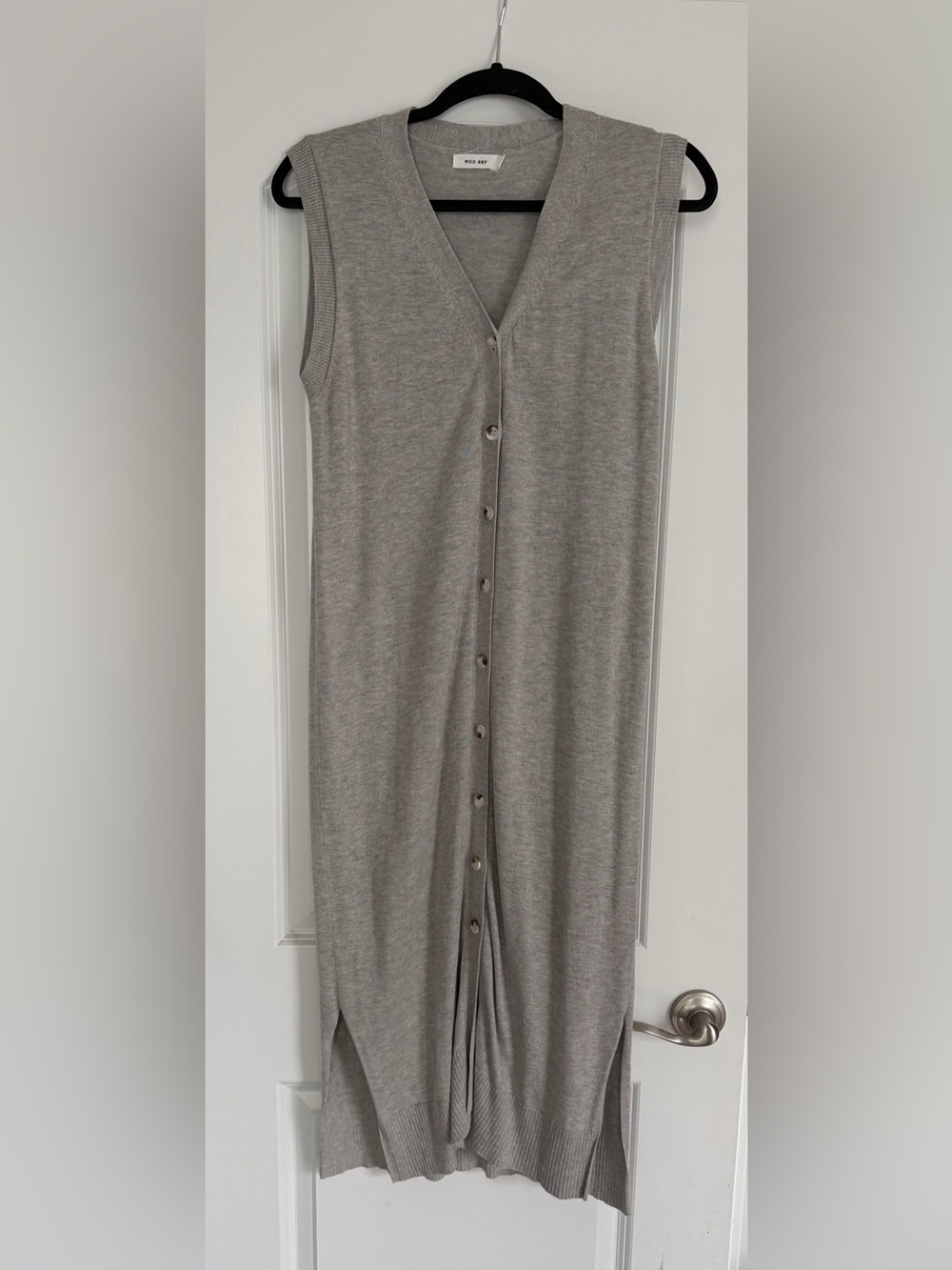 MOD REF Gray Button Front Midi Dress Size Medium